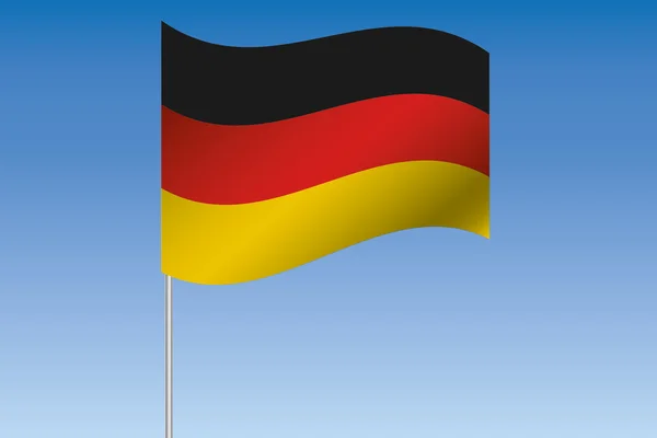 3D flagga Illustration viftande i himlen av landet av tyska — Stockfoto