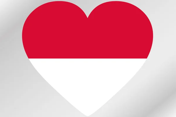 Bandiera Illustrazione di un cuore con la bandiera di Monaco — Foto Stock
