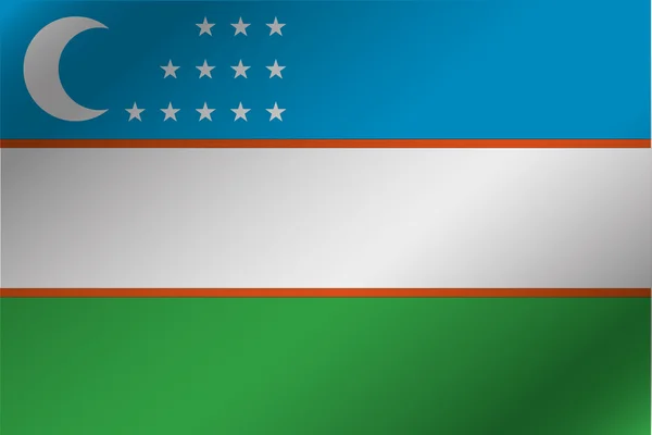 3D golvende vlag illustratie van het land van Oezbekistan — Stockfoto