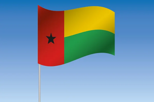 3D Bandeira Ilustração acenando no céu do país da Guiné — Fotografia de Stock