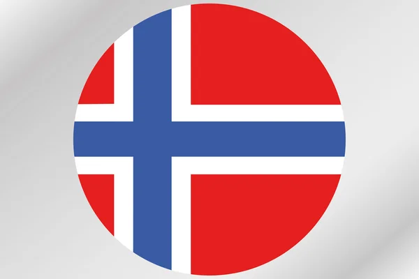 Flag Illustration within a circle of the country of  Norway — Stock Photo, Image