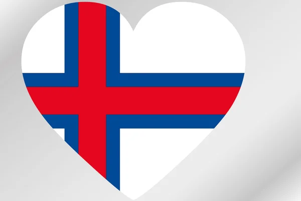 Vlajka ilustrace srdce s Vlajka Faerských ostrovů — Stock fotografie