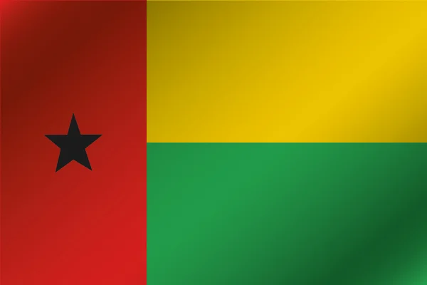 3d wellenförmige Flagge Illustration des Landes Guinea Bissau — Stockfoto