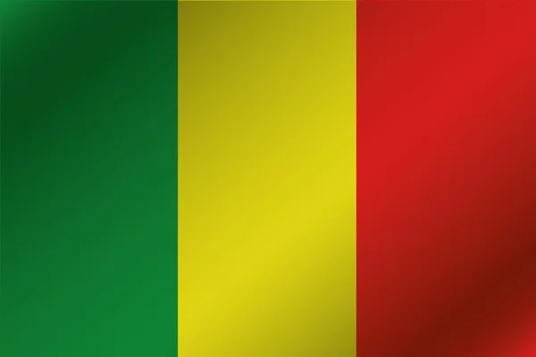 Ilustración de la bandera ondulada 3D del país de Malí — Foto de Stock