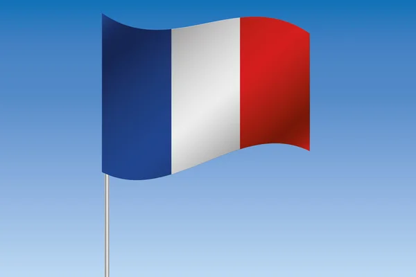 3D прапор ілюстрація розмахуючи в небо країни Франції — стокове фото