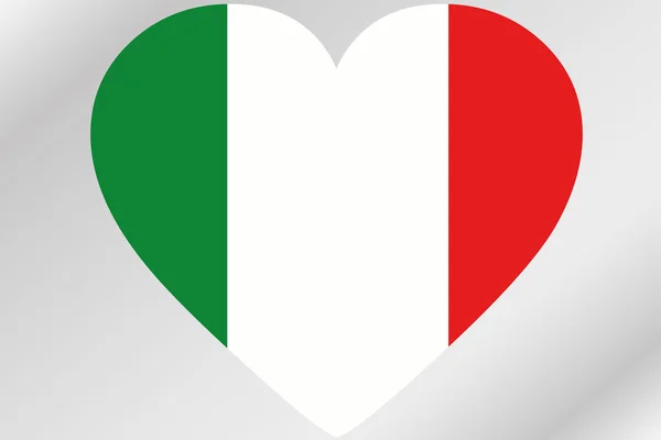 一颗心的意大利国旗的国旗插图 — 图库照片