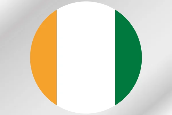 Flagga Illustration inom en cirkel med landet av Cote Divoir — Stockfoto