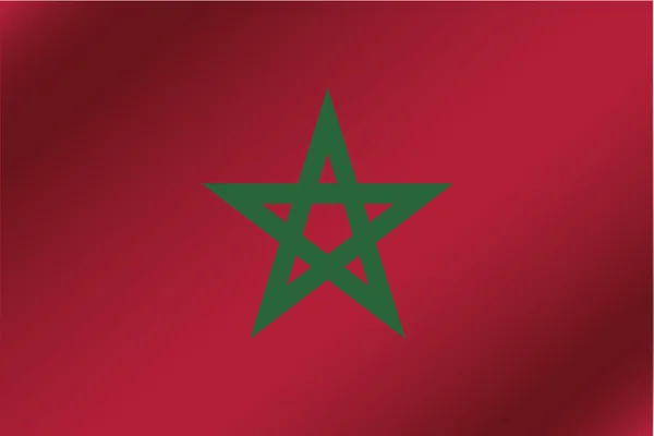 Bandera ondulada 3D Ilustración del país de Marruecos —  Fotos de Stock