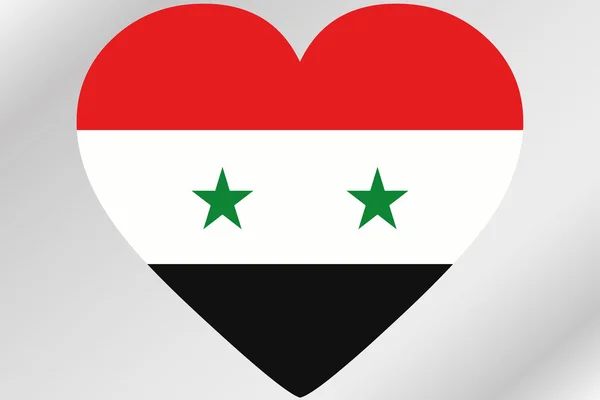 Flag Illustration af et hjerte med Syriens flag - Stock-foto