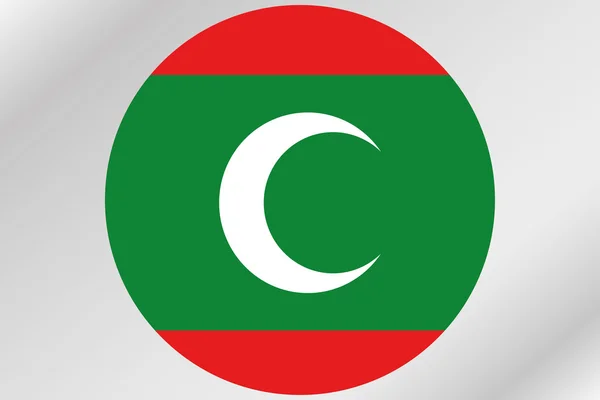 Ilustración de la bandera dentro de un círculo del país de Maldivas — Foto de Stock