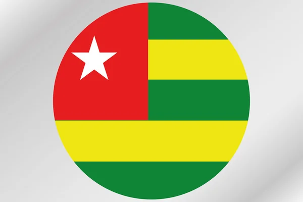 Illustration du drapeau dans un cercle du pays du Togo — Photo