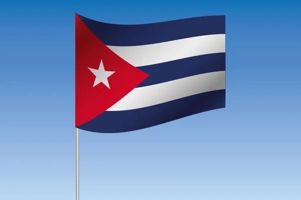 3D Bandeira Ilustração acenando no céu do país de Cuba — Fotografia de Stock