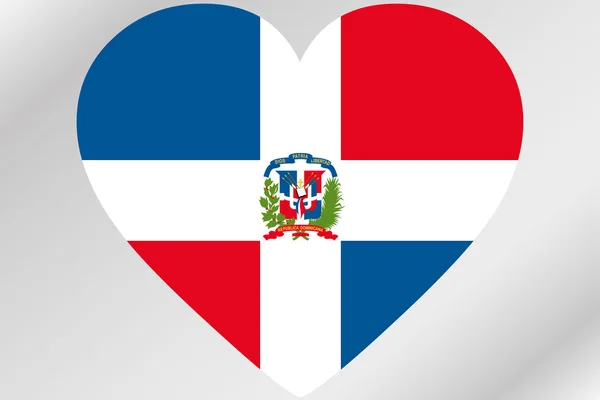 Bandeira Ilustração de um coração com a bandeira de Dominican Republi — Fotografia de Stock