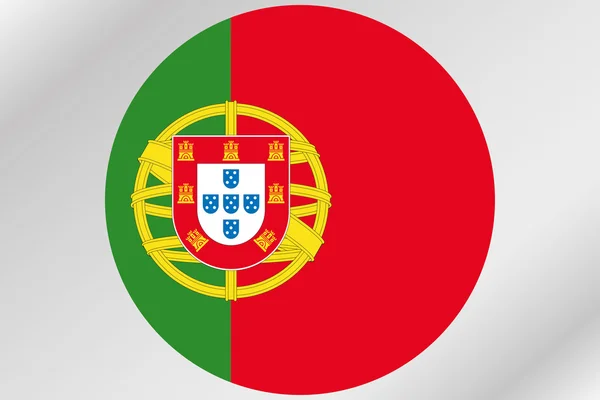 Flag Illustration within a circle of the country of  Portugal — Stock Photo, Image