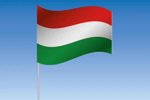 3D-s illusztráció zászló integet az égen a Hungar ország — Stock Fotó