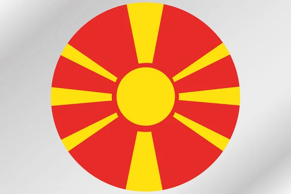 Fahnenabbildung im Kreis des Landes Mazedonien — Stockfoto