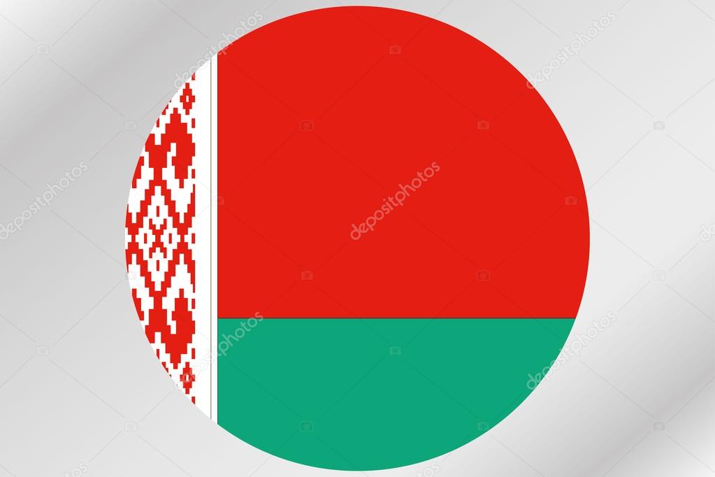 Flag Illustration within a circle of the country of  Belarus