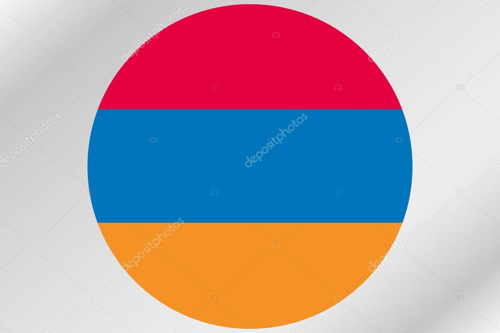 Flag Illustration within a circle of the country of  Armenia