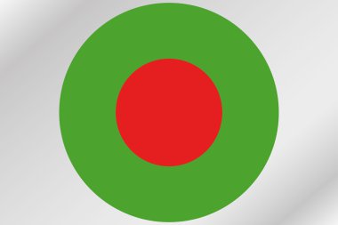 Ülkenin bir daire içinde Bangladeş bayrağı çizimi
