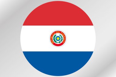 Paraguay ülkenin bir daire içinde bayrak çizimi