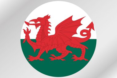 Galler ülkenin bir daire içinde bayrak çizimi