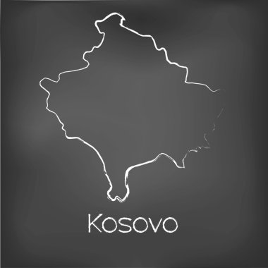 Adı ve şeklini tebeşir gemide izole ülke şekli