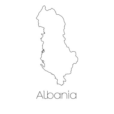 Arnavutluk ülkenin arka planda izole ülke şekli