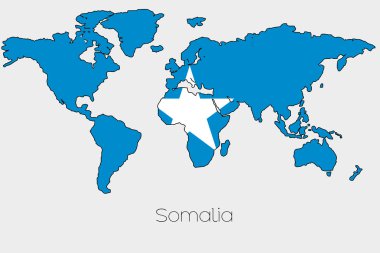 Şeklin içindeki bayrak resmi ülke Dünya Haritası