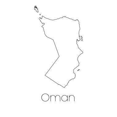 Umman ülkenin arka planda izole ülke şekli