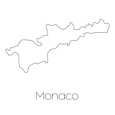 Monaco ülkenin arka plan üzerinde izole ülke şekli