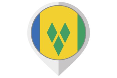 Saint Vince ülke içinde bir sivri bayrağı çizimi