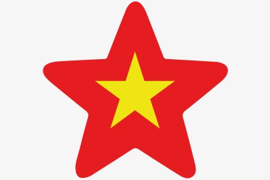 Vietnam ülke içinde bir yıldız bayrağı çizimi