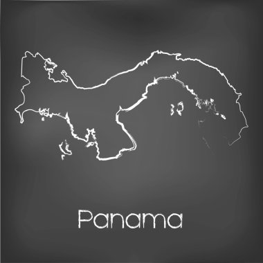 Adı ve şeklini tebeşir gemide izole ülke şekli