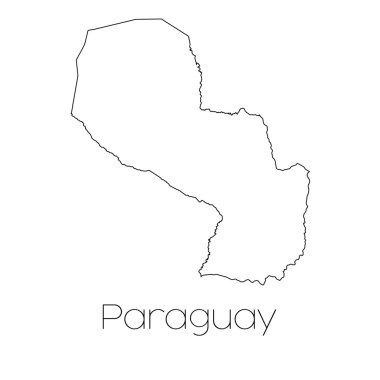 Paraguay ülkenin arka plan üzerinde izole ülke şekli