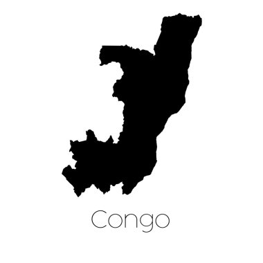 Kongo ülkenin arka plan üzerinde izole ülke şekli