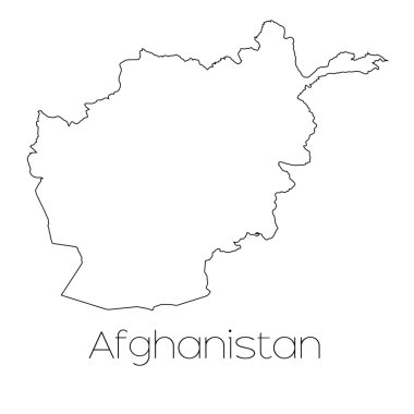 Afghanist ülkenin arka plan üzerinde izole ülke şekli