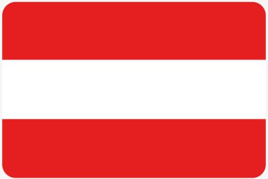 Köşeleri yuvarlatılmış bayrak resmi ülke (Avusturya)