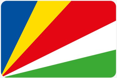 Köşeleri yuvarlatılmış Seychel ülke bayrağı çizimi