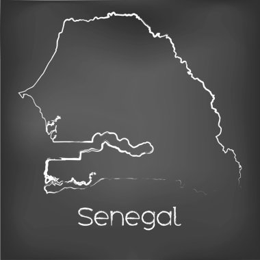 Adı ve şeklini tebeşir gemide izole ülke şekli