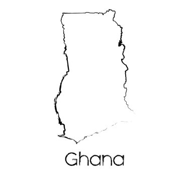 Gana ülkenin karalanmış şekli