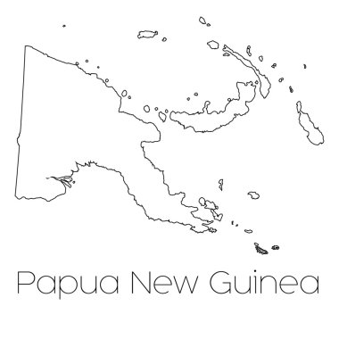 Papua Yeni ülkenin arka plan üzerinde izole ülke şekli