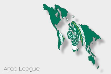 Arableague ülkenin 3D izometrik bayrağı çizimi