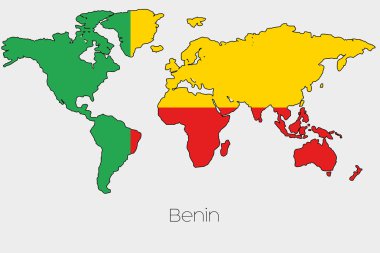 Şeklin içindeki bayrak resmi ülke Dünya Haritası