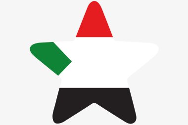 Sudan ülke içinde bir yıldız bayrağı çizimi