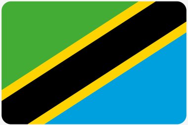 Köşeleri yuvarlatılmış Tanzani ülke bayrağı çizimi