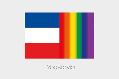 LGBT bayrak illüstrasyon ile Yugoslavya bayrağı