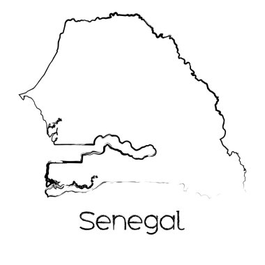 Senegal ülkenin karalanmış şekli