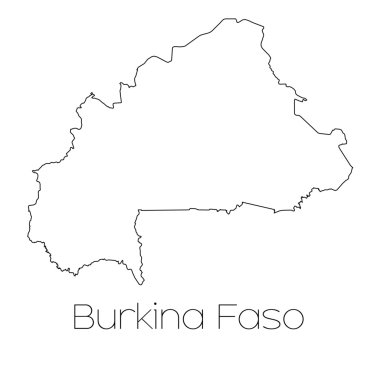 Burkina F ülkenin arka plan üzerinde izole ülke şekli