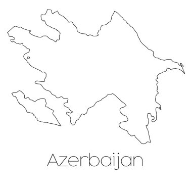 Azerbaija ülkenin arka plan üzerinde izole ülke şekli