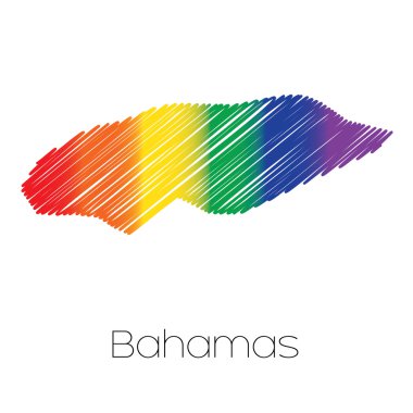 LGBT renkli şekil Bahamalar ülkenin karalanmış